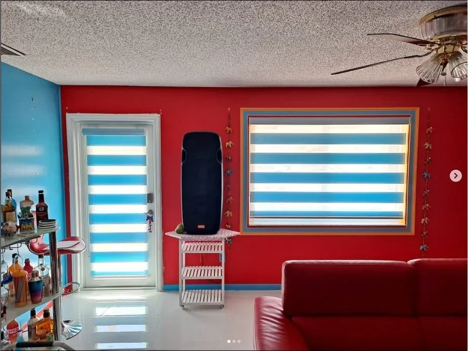 Custom window treatments in a modern home